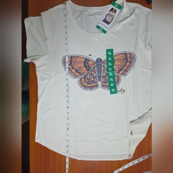 Lucky Brand Women's Butterfly Graphic T-Shirt sz XL NEW Casual Cozy Soft Nature - Picture 10 of 11